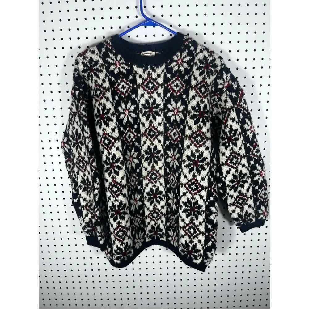 J.Crew fair isle snowflake crewneck sweater size M